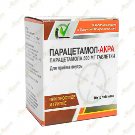 Парацетамол АКРА 500мг 100таб