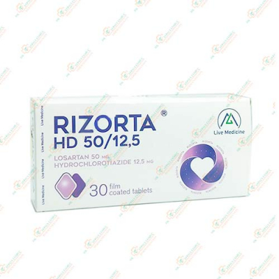 Лозартан+гидрозлортиазид (Ризорта HD) 50мг/12.5мг 30таб