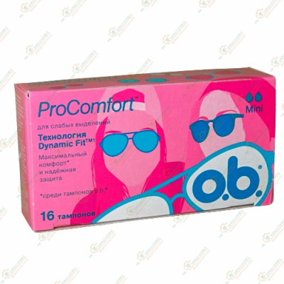 O.b. тампоны ProComfort Mini, 2 капли, 16 шт.