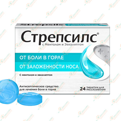 Стрепсилс с ментолом и эвкалиптом 24таб